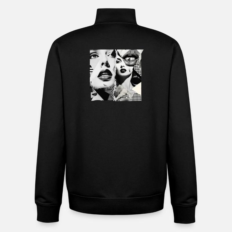 Conception de fragments d’images - Sweat zippé unisexe en coton bio Stanley/Stella - noir
