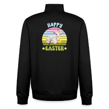 Easter Lamb Sheep - Unisex Organic Zip Sweatshirt by Stanley/Stella - black - Back - AI Model Male 185 light (185cm)