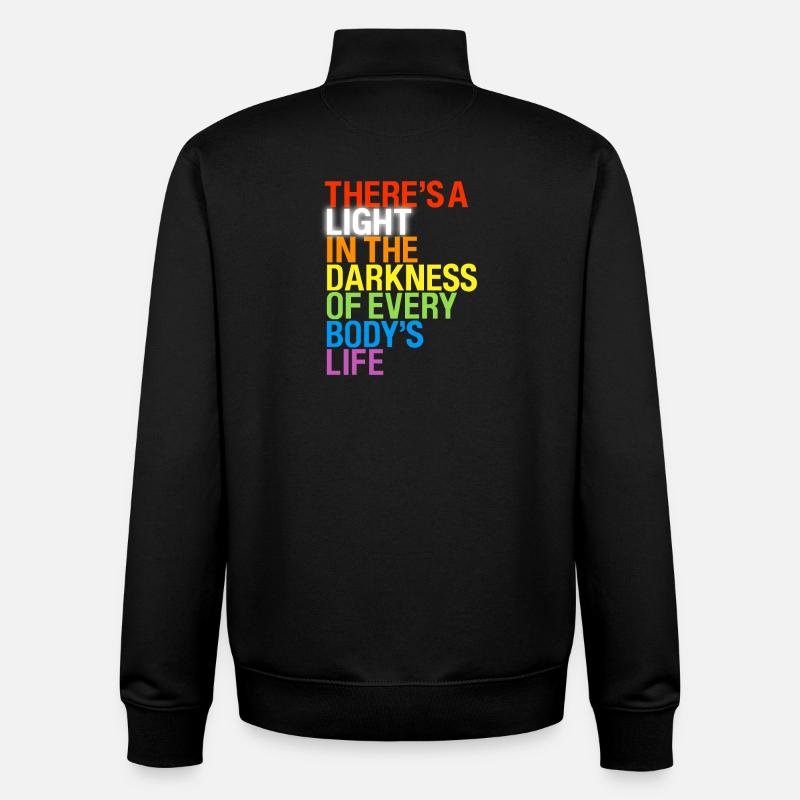 There's a light / Es gibt ein Licht in Dunkeln - Unisex Organic Zip Sweatshirt von Stanley/Stella - Schwarz