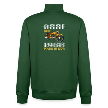 Ossi Ostdeutschland DDR 1963 Geburtstag Spruch - Unisex Organic Zip Sweatshirt von Stanley/Stella - Flaschengrün - Hinten - AI Model Male 185 dark (185cm)