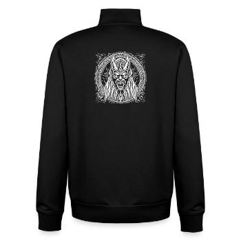 Mystical Tribal Demon - Unisex Organic Zip Sweatshirt by Stanley/Stella - black - Back - AI Model Male 185 light (185cm)