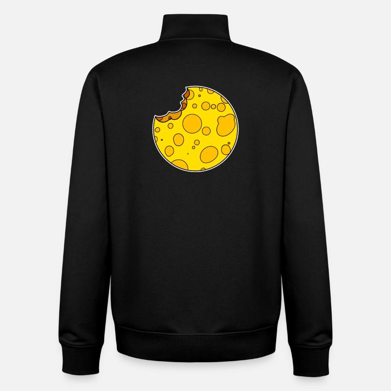 Rond de fromage Circle - Sweat zippé unisexe en coton bio Stanley/Stella - noir
