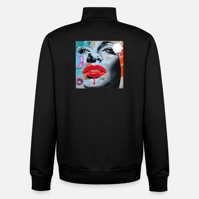 Bunte Collage Pop Art - Unisex Organic Zip Sweatshirt von Stanley/Stella - Schwarz