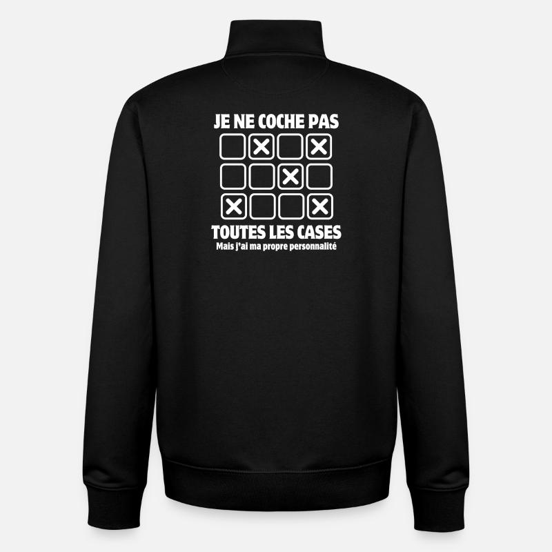 personne, personnalité, différent - Sweat zippé unisexe en coton bio Stanley/Stella - noir