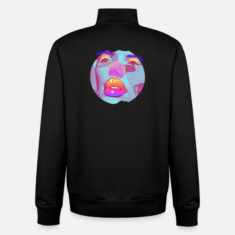 Pop Art bright collage - Unisex Organic Zip Sweatshirt by Stanley/Stella - black