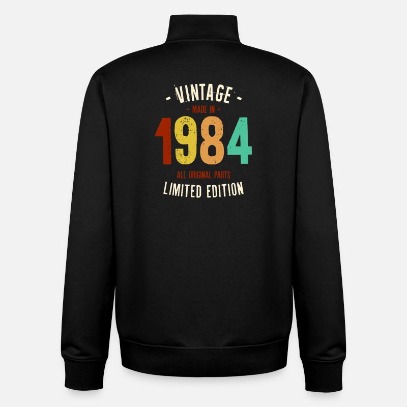Millésime 1984 Edition Limitée - Sweat zippé unisexe en coton bio Stanley/Stella - noir