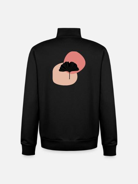Gingko Blatt midcentury modern - Unisex Organic Zip Sweatshirt von Stanley/Stella - Schwarz