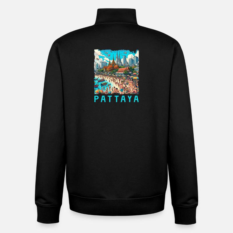 Pattaya Thailand Strand Design - Unisex Organic Zip Sweatshirt von Stanley/Stella - Schwarz