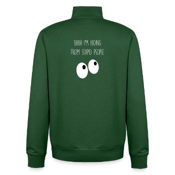 I'm hiding from stupid people - Unisex Organic Zip Sweatshirt von Stanley/Stella - Flaschengrün - Hinten - AI Model Male 185 dark (185cm)