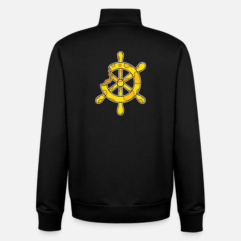 Volant Captain Cheese - Sweat zippé unisexe en coton bio Stanley/Stella - noir