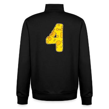 Numéros 4 - Quatre - Quatrième - Sweat zippé unisexe en coton bio Stanley/Stella - noir - Dos - AI Model Male 185 light (185cm)