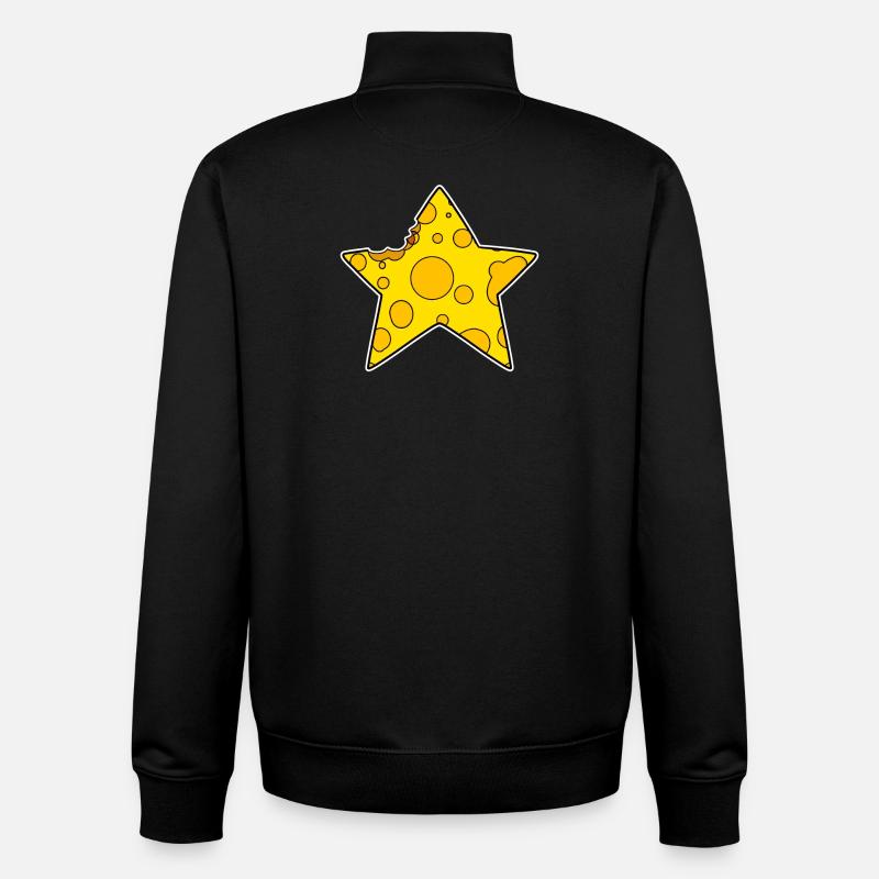 Étoile du fromage - Sweat zippé unisexe en coton bio Stanley/Stella - noir