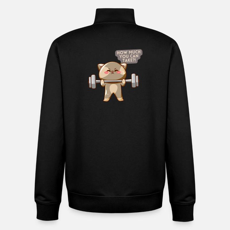 Cat Brave Trainingsmotivation - Unisex Organic Zip Sweatshirt von Stanley/Stella - Schwarz