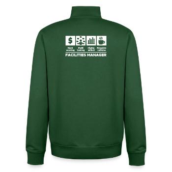 Job Project Manager Career Manager Statement - Unisex Organic Zip Sweatshirt by Stanley/Stella - bottle green - Back - AI Model Male 185 dark (185cm)