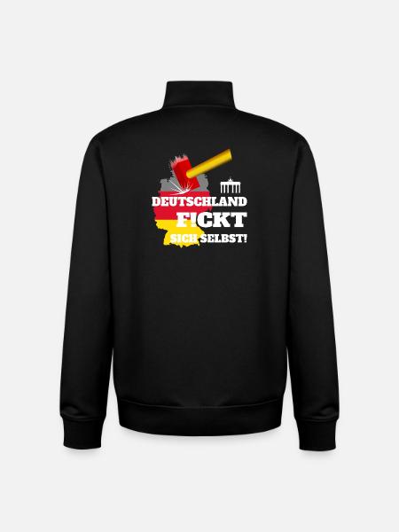Germany f!cks itself ! - Unisex Organic Zip Sweatshirt by Stanley/Stella - black