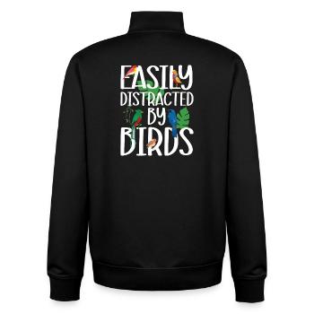 Leicht von Vögeln abgelenkt - Unisex Organic Zip Sweatshirt von Stanley/Stella - Schwarz - Hinten - AI Model Male 185 light (185cm)
