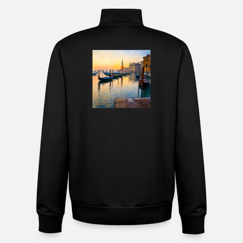 Venedig - Unisex Organic Zip Sweatshirt von Stanley/Stella - Schwarz