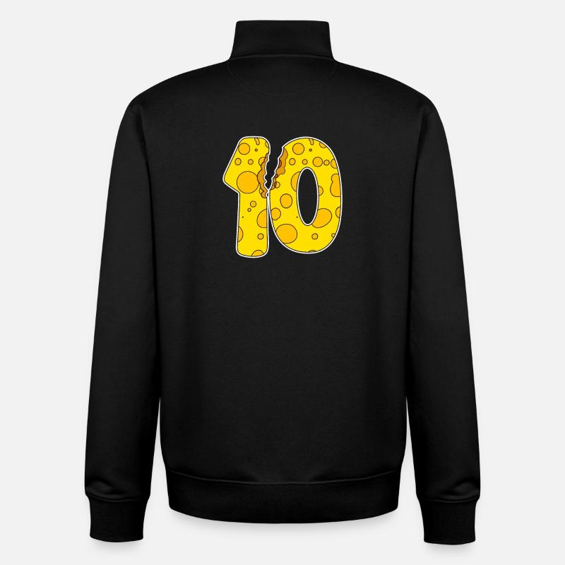 10 ans de Funny Cheese - Sweat zippé unisexe en coton bio Stanley/Stella - noir
