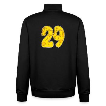 29 Jahre Lustig Käse - Unisex Organic Zip Sweatshirt von Stanley/Stella - Schwarz - Hinten - AI Model Male 185 light (185cm)