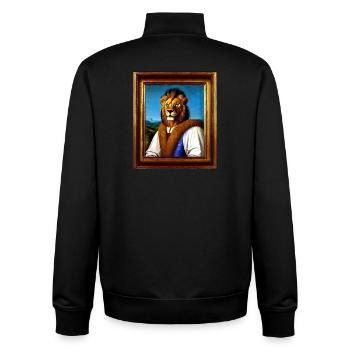 Löwenporträt – Königlicher Stil der Renaissance - Unisex Organic Zip Sweatshirt von Stanley/Stella - Schwarz - Hinten - AI Model Male 185 light (185cm)