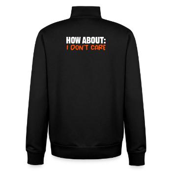 Cool saying: I don't care doesn't care - Unisex Organic Zip Sweatshirt by Stanley/Stella - black - Back - AI Model Male 185 light (185cm)