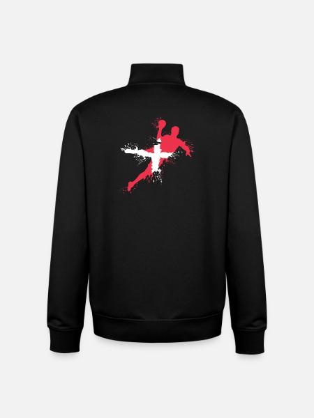 Handball Team Dänemark Handballer Symbol Wurf icon - Unisex Organic Zip Sweatshirt von Stanley/Stella - Schwarz