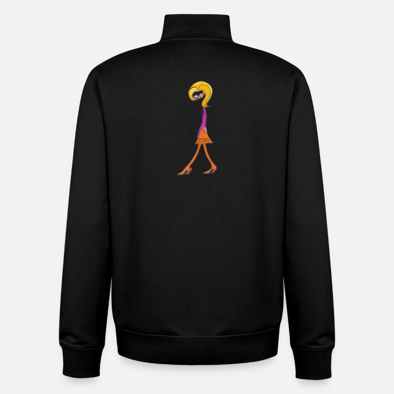 Whimsical Doodle Diva - Unisex Organic Zip Sweatshirt by Stanley/Stella - black