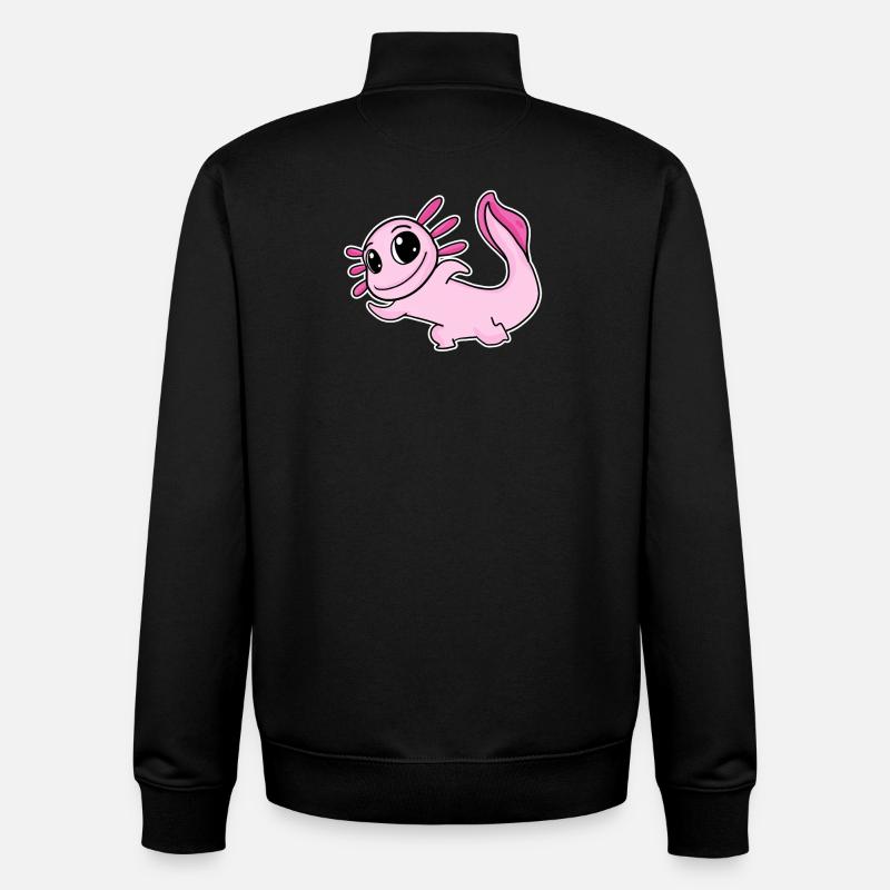 Axolotl Motiv Rosa - Unisex Organic Zip Sweatshirt von Stanley/Stella - Schwarz