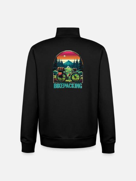 Bikepacking Sunset Trail - Unisex Organic Zip Sweatshirt by Stanley/Stella - black
