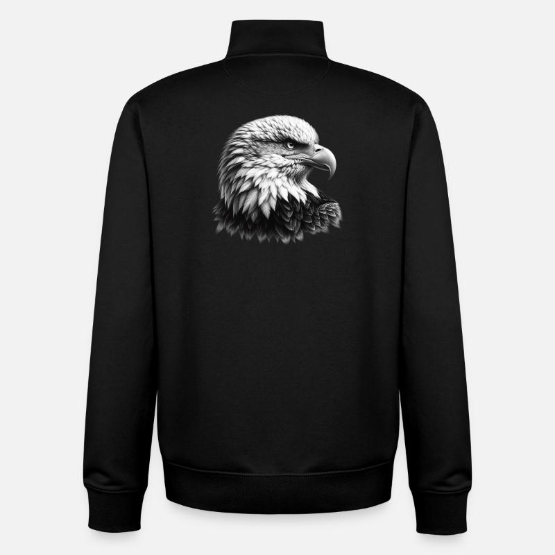 Bald Eagle - Unisex Organic Zip Sweatshirt by Stanley/Stella - black