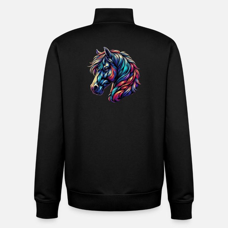 Horse - Unisex Organic Zip Sweatshirt by Stanley/Stella - black