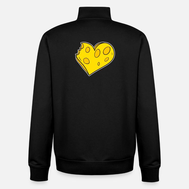 Cheese Heart - Unisex Organic Zip Sweatshirt by Stanley/Stella - black