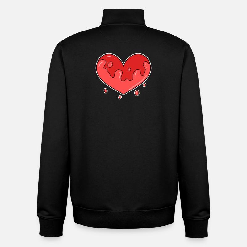 Heart Lonely - Unisex Organic Zip Sweatshirt by Stanley/Stella - black
