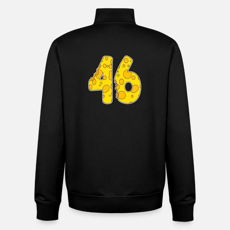46 ans de Lustig Käse - Sweat zippé unisexe en coton bio Stanley/Stella - noir