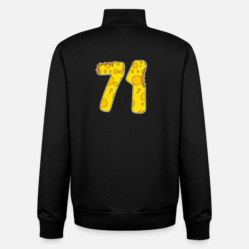 71 ans de Lustig Käse - Sweat zippé unisexe en coton bio Stanley/Stella - noir
