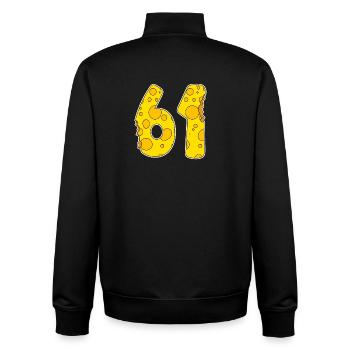 61 Jahre Lustig Käse - Unisex Organic Zip Sweatshirt von Stanley/Stella - Schwarz - Hinten - AI Model Male 185 light (185cm)