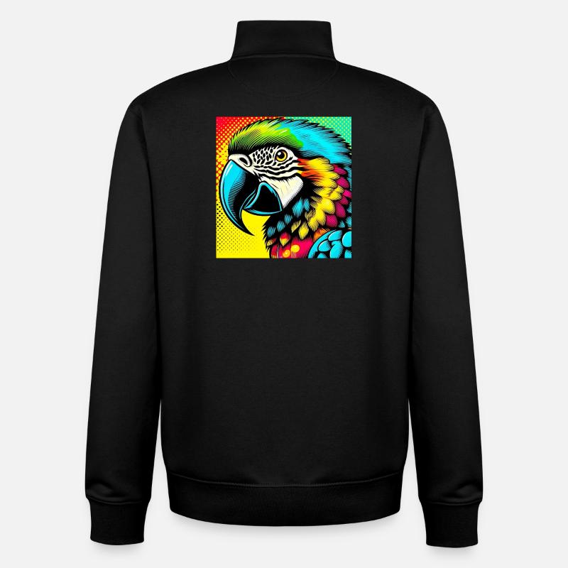 Papagei Pop Art - Unisex Organic Zip Sweatshirt von Stanley/Stella - Schwarz