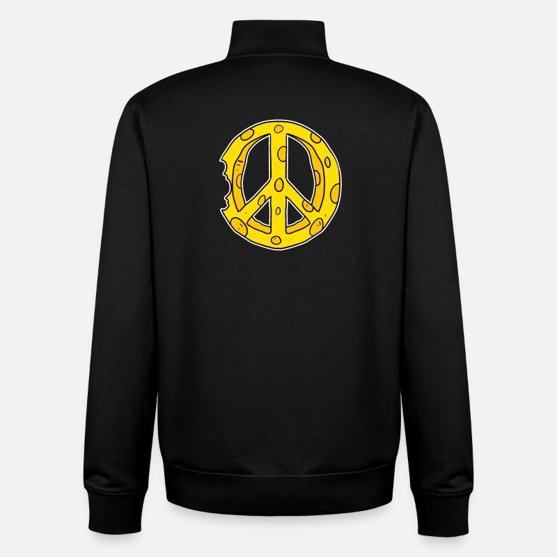 Käse Peace Frieden - Unisex Organic Zip Sweatshirt von Stanley/Stella - Schwarz