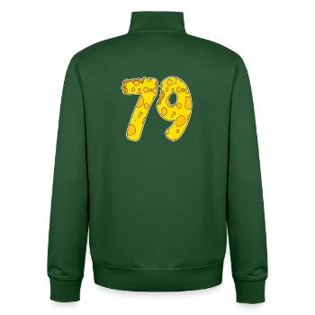 79 Jahre Lustig Käse - Unisex Organic Zip Sweatshirt von Stanley/Stella - Flaschengrün - Hinten - AI Model Male 185 dark (185cm)