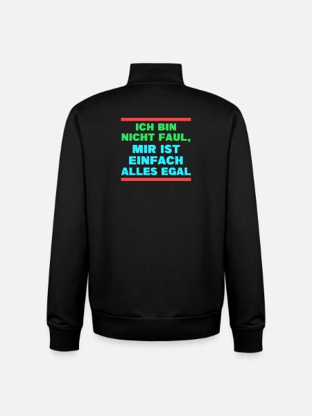 I don't care about the statement - Unisex Organic Zip Sweatshirt by Stanley/Stella - black