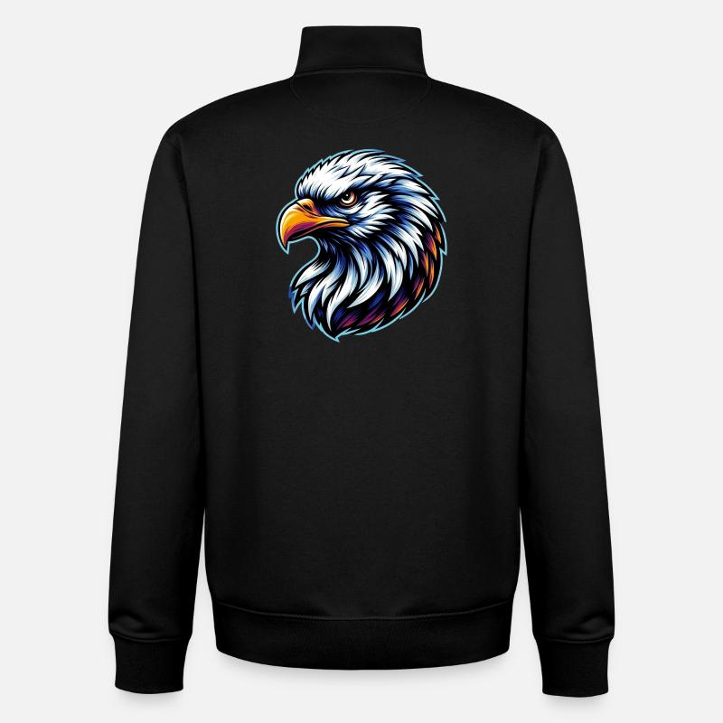 Bald Eagle - Unisex Organic Zip Sweatshirt by Stanley/Stella - black