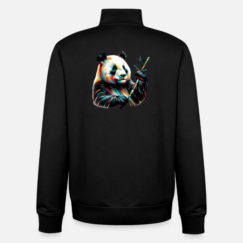 Panda - Unisex Organic Zip Sweatshirt by Stanley/Stella - black
