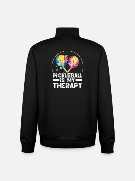 Pickleball is My Therapy - Unisex Organic Zip Sweatshirt by Stanley/Stella - black