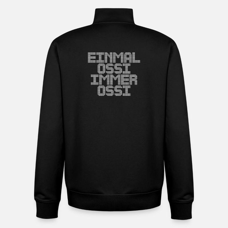 OSSI Allemagne de l’Est - Sweat zippé unisexe en coton bio Stanley/Stella - noir