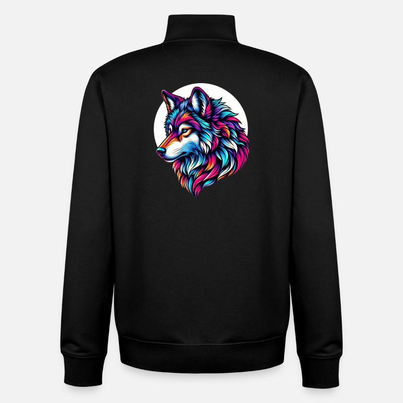 Wolf - Unisex Organic Zip Sweatshirt by Stanley/Stella - black