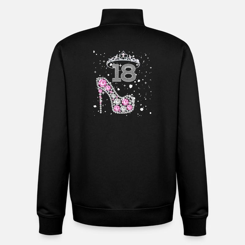 18th Birthday Design - Unisex Organic Zip Sweatshirt by Stanley/Stella - black