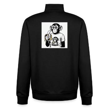 Ein Affe und seine Banane - Unisex Organic Zip Sweatshirt von Stanley/Stella - Schwarz - Hinten - AI Model Male 185 light (185cm)