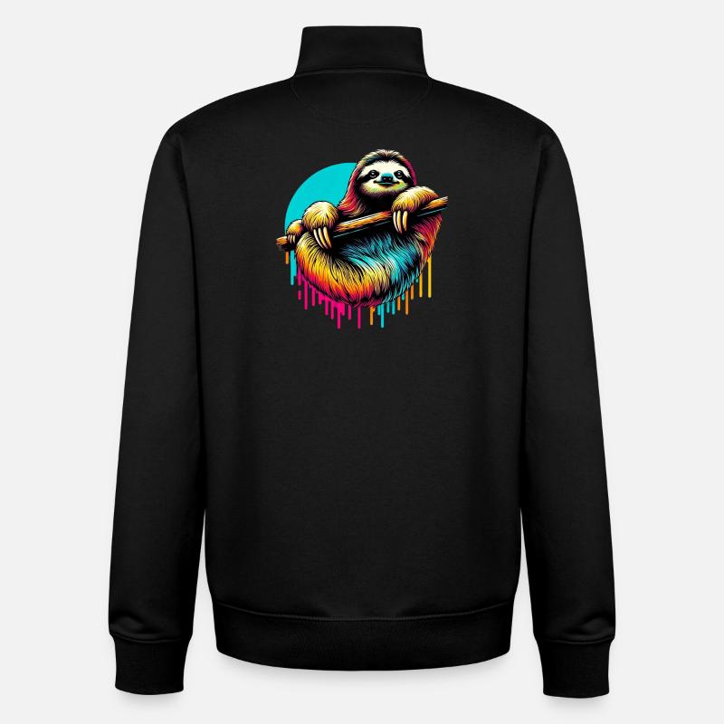 Sloth - Unisex Organic Zip Sweatshirt by Stanley/Stella - black