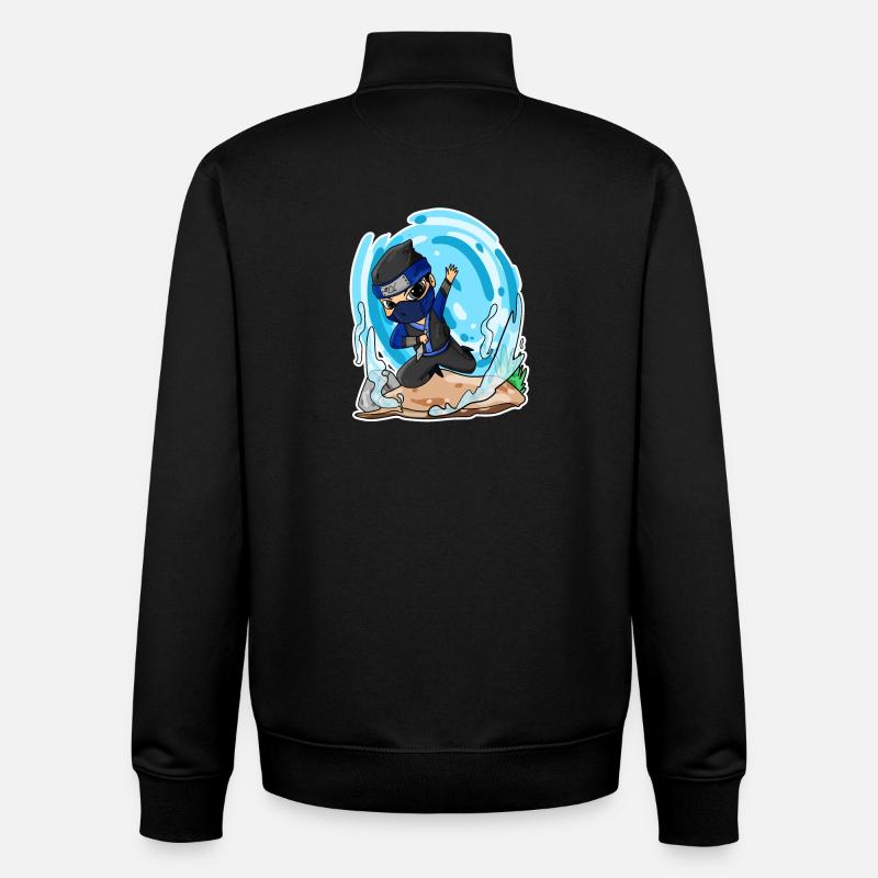 Ninja Motif - Sweat zippé unisexe en coton bio Stanley/Stella - noir