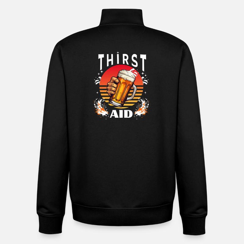 Thirst Aid - Chemise à boire - Sweat zippé unisexe en coton bio Stanley/Stella - noir